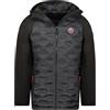 Geographical Norway BAEL BLACK DB Men 056 BLACK (WZ8113H/GN-NOIR) - Giacca da uomo con cappuccio, colore nero, taglia L