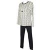 RAGNO Pigiama Donna Manica Lunga Pantalone Lungo Invernale Interlock Collo Serafino Articolo DA54N1, 139F Fantasia Notte, Taglia 48