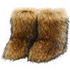 Generico Stivali Donna Caldo Stivali da Neve Donna Comode Scarpe da Neve Pelliccia Stivali Invernali Stivaletti con Pelo Breve Moda Stivali delle Donne Fluffy Fuzzy Furry Snow Boots Mode