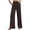 KIJSKKOPO Pantaloni Casual da Donna A Gamba Dritta, Pantaloni Elastici A Vita Alta, Lacci Semplici Verdi, Tasche Laterali, Pantaloni A Gamba Larga, Pantaloni Casual da Lavoro, da Giorno, da Estate,