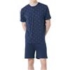 RAGNO Pigiama uomo in puro cotone manica corta pantalone corto art. U647ND - 56, Blu