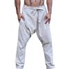 AJJAYA Pantaloni da Uomo Beige Afghani Harem Drop grotch, primitivo Comodo Yoga Gypsy Boho Alibaba Aladdin Festival Goa Due Tasche