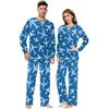 Generic Pigiama da uomo in due pezzi blu aeroplano alla moda, set pigiama leggero per adulti con coulisse regolabile, Trendy Aereo Blu, L