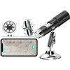 JBMBHC Dermatoscopio per analizzatore di pelle wireless per analisi del cuoio capelluto/pelle/follicolo pilifero Lente di ingrandimento Analizzatore della pelle UV Professionale 1000X Rilevatore della