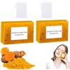 XKrmp Lemon Turmeric Kojic Soap, Honey Glow Lemon Kojic Bar, Turmerics Soap Bar, for Face and Body for All Skin Types, Deep Cleaning, Moisturizing (2PCS)