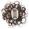 Yanamy Topper in veri capelli umani ricci per capelli superiori per donne con capelli diradati, base in seta 5,1 x 7,6 cm, marrone castano
