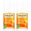 Weleda Deodorante a forma di olivello spinoso Roll-on 24H, confezione da 2 x 50 ml