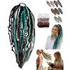 Generico Coda Di Cavallo Elastica Dread, Estensione Dei Capelli Boho Dreadlock Con Perline, Coda Di Cavallo Lunga Dreadlock Intrecciata A Mano Naturale For Festival E Viaggi(#02)