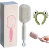 NNBWLMAEE Retractable Cushion Massage Comb, Anti Static Self Cleaning Hair Brush, Pull Ring Air Cushion Massage Retractable Hair Brush for Detangling Thick Curly Hair for Women Men All Types (White)