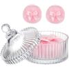 ZILAMGOO Elegante set di 3 spugnette per cipria per il corpo con contenitore in vetro di cristallo, soffici e riutilizzabili, per donne e bambini, perfetti per spolverare in polvere
