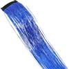 Wambere 4 extension per capelli sintetici con clip, accessori per capelli per ragazze, ciocche di capelli colorate, 50 cm, per donne, ragazze, feste, festival, cosplay, blu reale