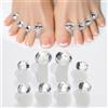 MHYGKTXRA Separatori per dita dei piedi, in silicone, 8 pezzi, separatori per unghie, pedicure, nail art, pedicure (pietra bianca)