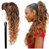 Ser Mulher Coda Di Cavallo Extension JAMILE Riccio Morbido 70cm Resistente al Calore (T2-27 Light Brown Degradee)