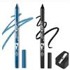 Generico 2 Pcs Colorato Gel Glitter Eyeliner, Eyeliner impermeabile Labbra Liner Ombra occhi Matite sopracciglia Penna Eye Makeup (01 Nero e 07# Blu)
