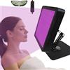 Warmforwel Lampada abbronzante 395 nm lunghezza d'onda con 100 LED viola, solarium facciale per uso domestico e completo, con timer, luminosità regolabile, supporto e occhiali autoabbronzanti