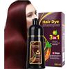 HADAVAKA 3-In-1 Deep Wine Red Hair Colour Shampoo, Herbal Shampoo To Darken Hair, Fast-Acting Formula, Semi-Permanent Grey Coverage, For Men and Women, Restores Shine (Deep Wine Red)