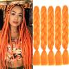 Doren Ombre jumbo treccie sintetiche kanekalon extension di capelli per DIY twist uncinetto intrecciato 5 pz 100 g/pc 24 pollici, A20 arancione