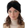 Vivisence Fascia Per Capelli Da Donna In Morbido Tessuto A Maglia Con Intreccio Decorativo Perfetta Per L'Autunno E L'Inverno Aderenza Confortevole E Design Elegante, Nero,Taglia Unica