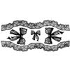 PEKNUX Pizzo Trim Fiocco Tatuaggi Temporanei Sexy Nero Coscia Braccio Lungo Anello Adesivo Impermeabile
