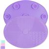 Ranphykx Tappetino per la pulizia dei pennelli da trucco, in silicone, di grandi dimensioni, con ventosa, per la pulizia dei pennelli da trucco (viola)