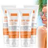 Xiniear Protezione Solare 100 Spf, Crema Solare 100, lozione solare, lozione solare con protezione UVA/UVB, idratante, protezione solare anti-invecchiamento per l'impermeabilità (4 Pezzo)