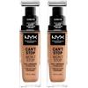 NYX Professional Makeup Fondotinta Can't Stop Won't Stop Tonalità 12 Classic Tan Liquido Waterproof Lunga Tenuta 24h Finish Matte Leggero No Transfer e Ultra Pigmentato - 2 Fondotinta da 30ml