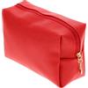 BETOOKY Borsa da Toilette Portatile Rossa in PU Cuciture Lucide Pochette da Viaggio per Cosmetici Mini Cerniera Protettiva per Trucco e Accessori da Viaggio