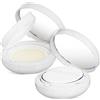 SAFIGLE Custodia Vuota Elegante per Fondotinta Cushion 2 Pezzi Semplice e Riutilizzabile in Plastico Bianco con Specchio Contenitore Tondeggiante e Compatto per Uso Viaggio