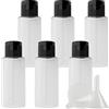 ZEOABSY 6 Pezzi 40 ml Trasparente Bottiglie di plastica PET con Tappo Flip Top Nero, Spalla Piatta Vuoto Contenitori per Cosmetico, Bottiglie da Viaggio per Lozioni, Liquido, Olio