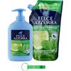 Beni Culinari Felce Azzurra Sapone Liquido Menta e Lime Pacchetto di prova/Ricarica 1 × 500 ml + Sapone 1 × 300 ml Sapone per le mani con profumo di culto dall'Italia + Portachiavi Beni Culinari