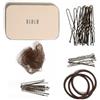 DANZA IN VETRINA Kit per Capelli A0801 Unisex Chignon Retine per Capelli Forcine Aperte Chiuse Elastici Coda di Cavallo Ballerina Etoile Sport Danza Classica Ballo Saggio Fitness Palestra (Brown)