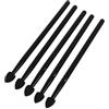 FRCOLOR Set 5 Pezzi Pennelli Make Up Occhi Manico in Silicone e Alluminio Nero, Design Ergonomico e Morbido, per Appassionati e Truccatori Professionisti