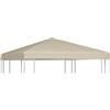 vidaXL Copertura Superiore per Gazebo in Tessuto 310 g/m² Beige Tetto Tendone