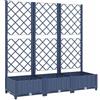 vidaXL Fioriera da Giardino e Graticcio Grigio Blu 120x40x121,5 cm PP