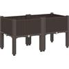 vidaXL Fioriera da Giardino con Gambe Marrone 80x40x42 cm in PP