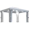 vidaXL Gazebo con Tende e Stringa di Luci LED 4x3 m Bianco Crema
