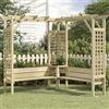 Mengtu Pergola angolare con panchina, pergola in legno, da giardino, traliccio per piante rampicanti, legno di pino impregnato