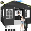 COBIZI Gazebo 3x3 con Blocco Centrale a Un Solo Pulsante, Pieghevole Impermeabile, 4Pannelli Laterali, Tendone da Esterno, 3 Altezza Regolabile, Protezione UV, Strisce Fluorescenti e Ventilazione