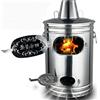 Generic Bidone Inceneritore da Giardino in Acciaio Inox 410, Contenitore per Bruciare Foglie, Rami, Documenti e Rifiuti, con Coperchio e Camino, 44x66cm(Thickened 44 * 66cm)