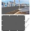Woace Frangi-Vista Balcono Impermeabile Telo per Privacy del Balcone PES Schermi Divisori e Protettivi per Balconi Protezione UV per Ringhiere di Appartamenti Giardino Esterno Grigio Scuro 120x700cm