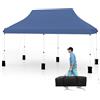 COSTWAY Gazebo Pieghevole da Giardino 3 x 6m, Gazebo Pop-up con Borsa da Trasporto, Regolabile in Altezza, per Feste (Blu)
