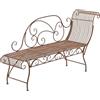 CLP Panca da Giardino Karma, Chaise Longue Romantica in Stile Liberty con Decorazioni Ornamentali, per Giardino e terrazza, Fino a 160 kg, Colore:Antico Marrone