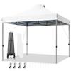 COSTWAY Gazebo Pieghevole da Giardino 3 x 3 m, Gazebo da Esterno con Design Pop Up, Borsa a Ruote, 3 Altezza Regolabile, Ideale per Feste, Giardino e Spiaggia(Bianco)