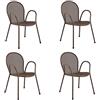 EMU Offerta 4 POLTRONE IMPILABILE Ronda Marrone India Bar ARREDO Esterno Interno CASA
