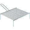 Generico Graticola Camino in Tondino di Acciaio Cromato con Piedi, Ideale per Barbecue e Arrostire, Resistente e Pratica. (35x40 cm)