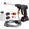 A.M.C. Idropulitrice a batteria 42V Idropulitrice Professionale portatile con 2 batterie 8000mAh e Tubo da 5M Idropulitrice ad alta pressione a batteria per il lavaggio di auto Pulizia di pavimenti