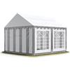 TOOLPORT Tendone per Feste 3x4 m PVC Grigio-Bianco 100% Impermeabile Gazebo da Giardino Tendone da Esterno Tenda Party