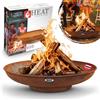 HEAT Outdoor Living ciotola per fuoco diametro 80 cm griglia - ciotole per barbecue per il giardino - pozzo per fuoco all'aperto e barile per fuoco - riscaldatore in acciaio per patio - 80x80x19cm