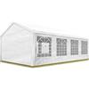 TOOLPORT Tendone per feste gazebo 4x8 m bianco PE 350 N impermeabile protezione UV tenda giardino sagre eventi mercati esterno