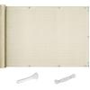 QINGLV Recinzione Copertura per Balcone 60x200cm Copri Ringhiera Balcone Esterno Protezione Vento Anti-UV Frangi-Vista Balcone per Protezione Privacy con Occhielli Fascette E Corde -Beige